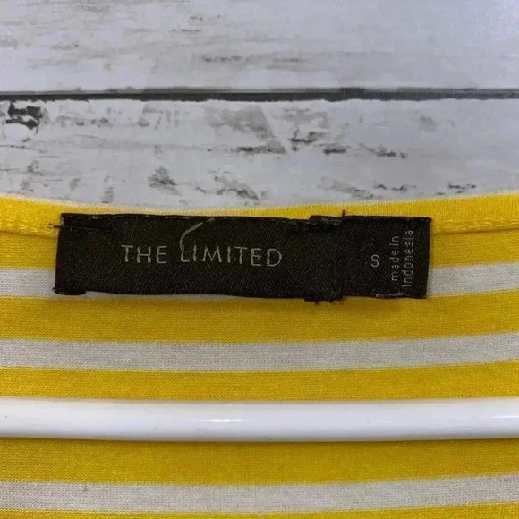 The Limited  Yellow White Stripe Sleeveless Top - Picture 3 of 5